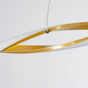 GloboStar® MORALES 61278 Κρεμαστό Φωτιστικό Οροφής Design LED CCT 54W 6048lm 200° AC 220-240V – Εναλλαγή Φωτισμού μέσω Τηλεχειριστηρίου All In One Ψυχρό 6000k+Φυσικό 4500k+Θερμό 2700k Dimmable Μ90 x Π14 x Υ14cm – Χρυσό Πλατίνα – 3 Years Warranty