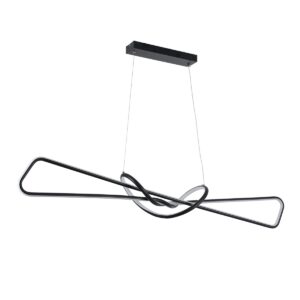 GloboStar® DOLORES 61279 Κρεμαστό Φωτιστικό Οροφής Design LED CCT 105W 11760lm 300° AC 220-240V – Εναλλαγή Φωτισμού μέσω Τηλεχειριστηρίου All In One Ψυχρό 6000k+Φυσικό 4500k+Θερμό 2700k Dimmable Μ110 x Π17 x Υ17.5cm – Μαύρο – 3 Years Warranty