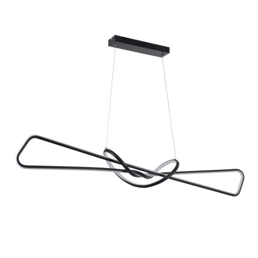 GloboStar® DOLORES 61279 Κρεμαστό Φωτιστικό Οροφής Design LED CCT 105W 11760lm 300° AC 220-240V – Εναλλαγή Φωτισμού μέσω Τηλεχειριστηρίου All In One Ψυχρό 6000k+Φυσικό 4500k+Θερμό 2700k Dimmable Μ110 x Π17 x Υ17.5cm – Μαύρο – 3 Years Warranty