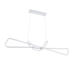 GloboStar® DOLORES 61280 Κρεμαστό Φωτιστικό Οροφής Design LED CCT 105W 11760lm 300° AC 220-240V – Εναλλαγή Φωτισμού μέσω Τηλεχειριστηρίου All In One Ψυχρό 6000k+Φυσικό 4500k+Θερμό 2700k Dimmable Μ110 x Π17 x Υ17.5cm – Λευκό – 3 Years Warranty