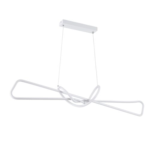 GloboStar® DOLORES 61280 Κρεμαστό Φωτιστικό Οροφής Design LED CCT 105W 11760lm 300° AC 220-240V – Εναλλαγή Φωτισμού μέσω Τηλεχειριστηρίου All In One Ψυχρό 6000k+Φυσικό 4500k+Θερμό 2700k Dimmable Μ110 x Π17 x Υ17.5cm – Λευκό – 3 Years Warranty