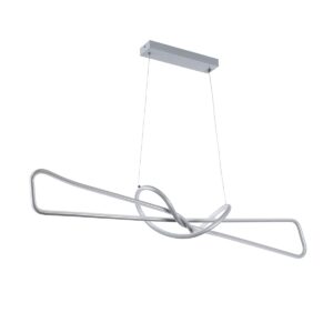 GloboStar® DOLORES 61281 Κρεμαστό Φωτιστικό Οροφής Design LED CCT 105W 11760lm 300° AC 220-240V – Εναλλαγή Φωτισμού μέσω Τηλεχειριστηρίου All In One Ψυχρό 6000k+Φυσικό 4500k+Θερμό 2700k Dimmable Μ110 x Π17 x Υ17.5cm – Νίκελ Ασημί Βούρτσας – 3 Years Warran