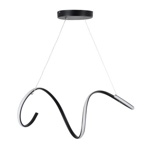 GloboStar® SPIRALE 61283 Κρεμαστό Φωτιστικό Οροφής Design LED CCT 75W 8400lm 300° AC 220-240V – Εναλλαγή Φωτισμού μέσω Τηλεχειριστηρίου All In One Ψυχρό 6000k+Φυσικό 4500k+Θερμό 2700k Dimmable Μ72 x Π25 x Υ18cm – Μαύρο – 3 Years Warranty