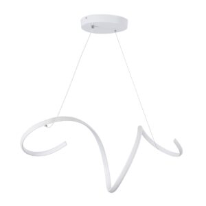 GloboStar® SPIRALE 61284 Κρεμαστό Φωτιστικό Οροφής Design LED CCT 75W 8400lm 300° AC 220-240V – Εναλλαγή Φωτισμού μέσω Τηλεχειριστηρίου All In One Ψυχρό 6000k+Φυσικό 4500k+Θερμό 2700k Dimmable Μ72 x Π25 x Υ18cm – Λευκό – 3 Years Warranty