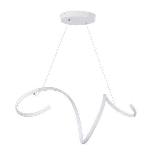 GloboStar® SPIRALE 61284 Κρεμαστό Φωτιστικό Οροφής Design LED CCT 75W 8400lm 300° AC 220-240V – Εναλλαγή Φωτισμού μέσω Τηλεχειριστηρίου All In One Ψυχρό 6000k+Φυσικό 4500k+Θερμό 2700k Dimmable Μ72 x Π25 x Υ18cm – Λευκό – 3 Years Warranty