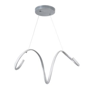 GloboStar® SPIRALE 61285 Κρεμαστό Φωτιστικό Οροφής Design LED CCT 75W 8400lm 300° AC 220-240V – Εναλλαγή Φωτισμού μέσω Τηλεχειριστηρίου All In One Ψυχρό 6000k+Φυσικό 4500k+Θερμό 2700k Dimmable Μ72 x Π25 x Υ18cm – Νίκελ Ασημί Βούρτσας – 3 Years Warranty