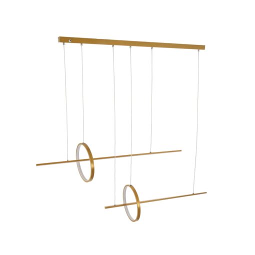 GloboStar® LINEARE 61291 Κρεμαστό Φωτιστικό Οροφής Design LED CCT 67W 7504lm 300° AC 220-240V – Εναλλαγή Φωτισμού μέσω Τηλεχειριστηρίου All In One Ψυχρό 6000k+Φυσικό 4500k+Θερμό 2700k Dimmable Μ130 x Π25 x Υ60cm – Χρυσό Πλατίνα – 3 Years Warranty