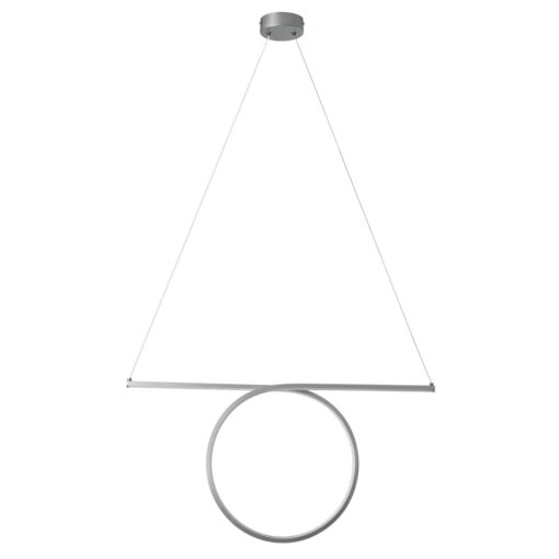 GloboStar® ROME 61296 Κρεμαστό Φωτιστικό Οροφής Linear Design LED CCT 24W 2640lm 200° AC 220-240V – Εναλλαγή Φωτισμού μέσω Διακόπτη On/Off All In One Ψυχρό 6000k+Φυσικό 4500k+Θερμό 2700k Μ65.5 x Π4 x Υ33cm – Ασημί Βούρτσας – 3 Years Warranty