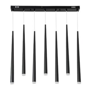 GloboStar® TEARS 61311 Κρεμαστό Φωτιστικό Οροφής Design LED CCT 21W 2310lm 180° AC 220-240V – Εναλλαγή Φωτισμού μέσω Τηλεχειριστηρίου All In One Ψυχρό 6000k+Φυσικό 4500k+Θερμό 2700k Dimmable Μ70 x Π3.2 x Υ60cm – Μαύρο – 3 Years Warranty