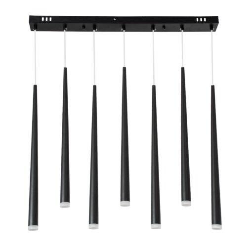 GloboStar® TEARS 61311 Κρεμαστό Φωτιστικό Οροφής Design LED CCT 21W 2310lm 180° AC 220-240V – Εναλλαγή Φωτισμού μέσω Τηλεχειριστηρίου All In One Ψυχρό 6000k+Φυσικό 4500k+Θερμό 2700k Dimmable Μ70 x Π3.2 x Υ60cm – Μαύρο – 3 Years Warranty