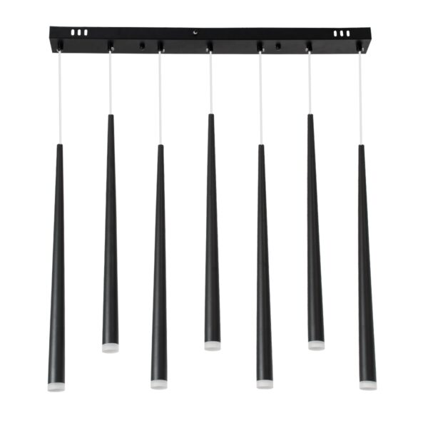 GloboStar® TEARS 61311 Κρεμαστό Φωτιστικό Οροφής Design LED CCT 21W 2310lm 180° AC 220-240V – Εναλλαγή Φωτισμού μέσω Τηλεχειριστηρίου All In One Ψυχρό 6000k+Φυσικό 4500k+Θερμό 2700k Dimmable Μ70 x Π3.2 x Υ60cm – Μαύρο – 3 Years Warranty