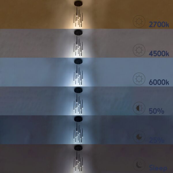 GloboStar® TEARS 61314 Κρεμαστό Φωτιστικό Οροφής Design LED CCT 36W 3960lm 180° AC 220-240V – Εναλλαγή Φωτισμού μέσω Τηλεχειριστηρίου All In One Ψυχρό 6000k+Φυσικό 4500k+Θερμό 2700k Dimmable Φ60 x Υ51.5cm – Χρυσό Βούρτσας – 3 Years Warranty