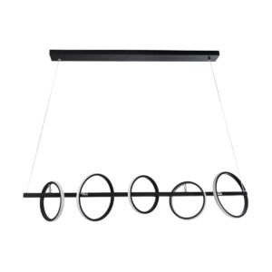 GloboStar® CIRCOLARE 61319 Κρεμαστό Φωτιστικό Οροφής Design LED CCT 75W 8400lm 360° AC 220-240V – Εναλλαγή Φωτισμού μέσω Τηλεχειριστηρίου All In One Ψυχρό 6000k+Φυσικό 4500k+Θερμό 2700k Dimmable Μ120 x Π25 x Υ25cm – Μαύρο – 3 Χρόνια Εγγύηση