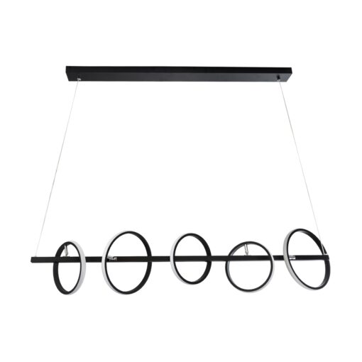 GloboStar® CIRCOLARE 61319 Κρεμαστό Φωτιστικό Οροφής Design LED CCT 75W 8400lm 360° AC 220-240V – Εναλλαγή Φωτισμού μέσω Τηλεχειριστηρίου All In One Ψυχρό 6000k+Φυσικό 4500k+Θερμό 2700k Dimmable Μ120 x Π25 x Υ25cm – Μαύρο – 3 Χρόνια Εγγύηση