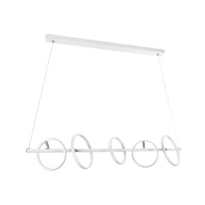 GloboStar® CIRCOLARE 61320 Κρεμαστό Φωτιστικό Οροφής Design LED CCT 75W 8400lm 360° AC 220-240V – Εναλλαγή Φωτισμού μέσω Τηλεχειριστηρίου All In One Ψυχρό 6000k+Φυσικό 4500k+Θερμό 2700k Dimmable Μ120 x Π25 x Υ25cm – Λευκό – 3 Χρόνια Εγγύηση