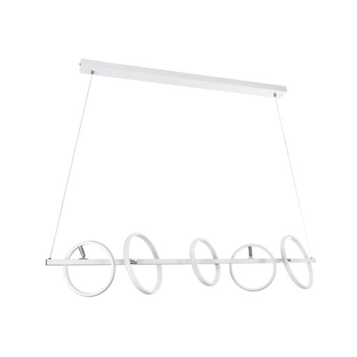 GloboStar® CIRCOLARE 61320 Κρεμαστό Φωτιστικό Οροφής Design LED CCT 75W 8400lm 360° AC 220-240V – Εναλλαγή Φωτισμού μέσω Τηλεχειριστηρίου All In One Ψυχρό 6000k+Φυσικό 4500k+Θερμό 2700k Dimmable Μ120 x Π25 x Υ25cm – Λευκό – 3 Χρόνια Εγγύηση