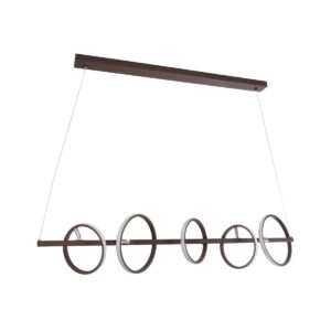 GloboStar® CIRCOLARE 61321 Κρεμαστό Φωτιστικό Οροφής Design LED CCT 75W 8400lm 360° AC 220-240V – Εναλλαγή Φωτισμού μέσω Τηλεχειριστηρίου All In One Ψυχρό 6000k+Φυσικό 4500k+Θερμό 2700k Dimmable Μ120 x Π25 x Υ25cm – Καφέ – 3 Χρόνια Εγγύηση