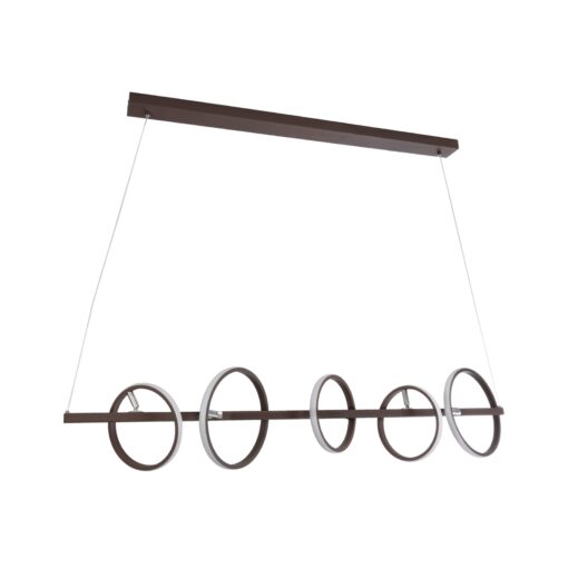 GloboStar® CIRCOLARE 61321 Κρεμαστό Φωτιστικό Οροφής Design LED CCT 75W 8400lm 360° AC 220-240V – Εναλλαγή Φωτισμού μέσω Τηλεχειριστηρίου All In One Ψυχρό 6000k+Φυσικό 4500k+Θερμό 2700k Dimmable Μ120 x Π25 x Υ25cm – Καφέ – 3 Χρόνια Εγγύηση