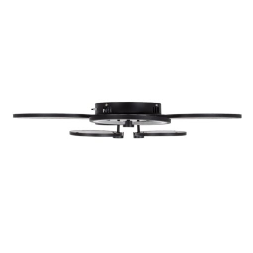 GloboStar® ROYAL-R 61323 Φωτιστικό Οροφής Design LED CCT 135W 16200lm 360° AC 220-240V – Εναλλαγή Φωτισμού μέσω Τηλεχειριστηρίου All In One Ψυχρό 6000k+Φυσικό 4500k+Θερμό 2700k Dimmable Μ80.5 x Π59 x Υ12cm – Μαύρο – 3 Years Warranty