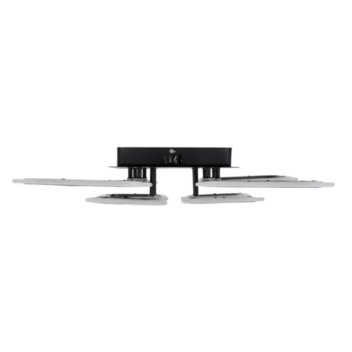 GloboStar® ROYAL-S 61325 Φωτιστικό Οροφής Design LED CCT 135W 16200lm 360° AC 220-240V – Εναλλαγή Φωτισμού μέσω Τηλεχειριστηρίου All In One Ψυχρό 6000k+Φυσικό 4500k+Θερμό 2700k Dimmable Μ58.5 x Π58.5 x Υ12cm – Μαύρο – 3 Years Warranty
