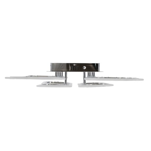 GloboStar® ROYAL-S 61326 Φωτιστικό Οροφής Design LED CCT 135W 16200lm 360° AC 220-240V – Εναλλαγή Φωτισμού μέσω Τηλεχειριστηρίου All In One Ψυχρό 6000k+Φυσικό 4500k+Θερμό 2700k Dimmable Μ58.5 x Π58.5 x Υ12cm – Νίκελ Χρώμιο – 3 Years Warranty