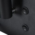 GloboStar® PALADIN 61351 Μοντέρνο Φωτιστικό Τοίχου – Απλίκα Ξενοδοχείου Bed Side LED 6W 720lm 36° AC 220-240V – Reading Light & Κρυφός Φωτισμός – Φορτιστές USB 3A & Wireless 20W – Μ30 x Π11 x Υ12cm – Φυσικό Λευκό 4500K – Μαύρο – Αριστερό