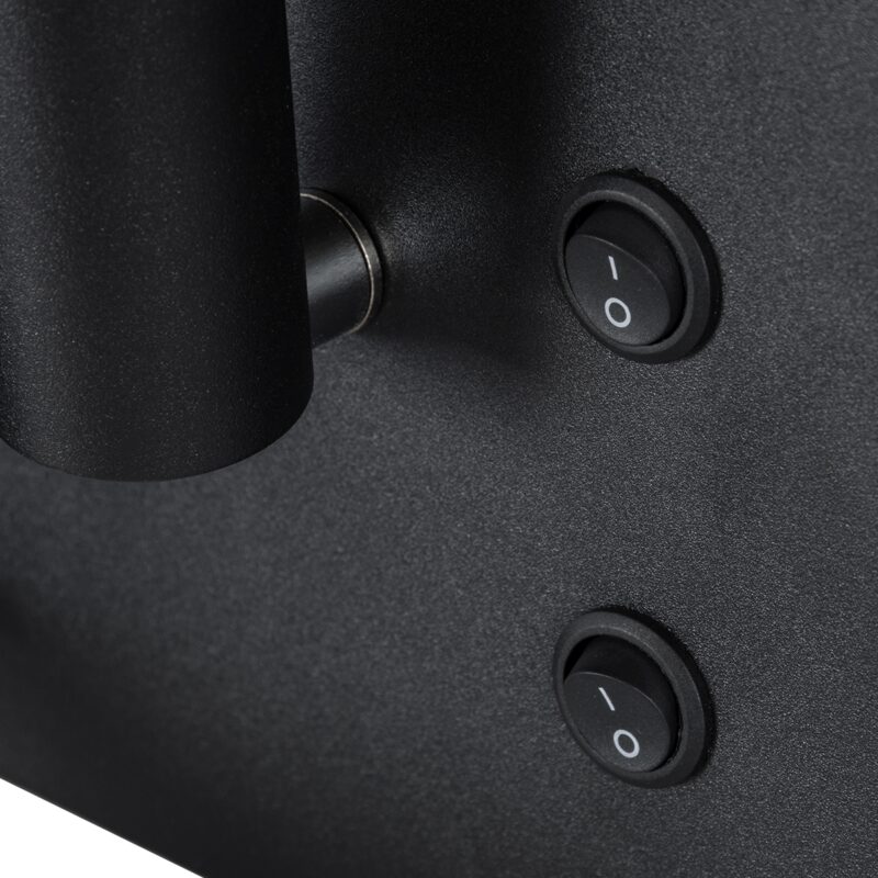 GloboStar® PALADIN 61352 Μοντέρνο Φωτιστικό Τοίχου – Απλίκα Ξενοδοχείου Bed Side LED 6W 720lm 36° AC 220-240V – Reading Light & Κρυφός Φωτισμός – Φορτιστές USB 3A & Wireless 20W – Μ30 x Π11 x Υ12cm – Φυσικό Λευκό 4500K – Μαύρο – Δεξί