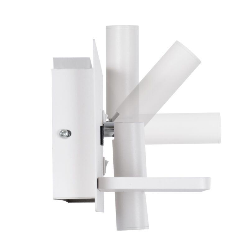 GloboStar® PALADIN 61353 Μοντέρνο Φωτιστικό Τοίχου – Απλίκα Ξενοδοχείου Bed Side LED 6W 720lm 36° AC 220-240V – Reading Light & Κρυφός Φωτισμός – Φορτιστές USB 3A & Wireless 20W – Μ30 x Π11 x Υ12cm – Φυσικό Λευκό 4500K – Λευκό – Αριστερό