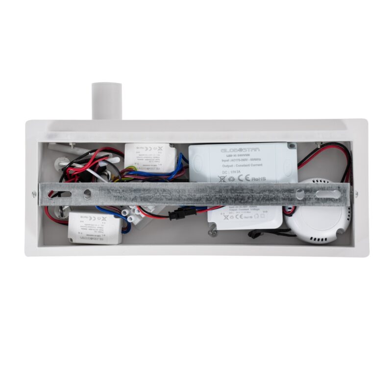 GloboStar® PALADIN 61353 Μοντέρνο Φωτιστικό Τοίχου – Απλίκα Ξενοδοχείου Bed Side LED 6W 720lm 36° AC 220-240V – Reading Light & Κρυφός Φωτισμός – Φορτιστές USB 3A & Wireless 20W – Μ30 x Π11 x Υ12cm – Φυσικό Λευκό 4500K – Λευκό – Αριστερό