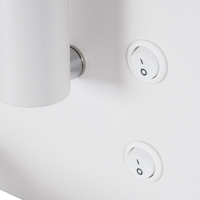 GloboStar® PALADIN 61353 Μοντέρνο Φωτιστικό Τοίχου – Απλίκα Ξενοδοχείου Bed Side LED 6W 720lm 36° AC 220-240V – Reading Light & Κρυφός Φωτισμός – Φορτιστές USB 3A & Wireless 20W – Μ30 x Π11 x Υ12cm – Φυσικό Λευκό 4500K – Λευκό – Αριστερό