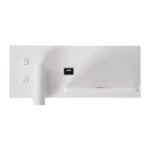 GloboStar® PALADIN 61354 Μοντέρνο Φωτιστικό Τοίχου – Απλίκα Ξενοδοχείου Bed Side LED 6W 720lm 36° AC 220-240V – Reading Light & Κρυφός Φωτισμός – Φορτιστές USB 3A & Wireless 20W – Μ30 x Π11 x Υ12cm – Φυσικό Λευκό 4500K – Λευκό – Δεξί