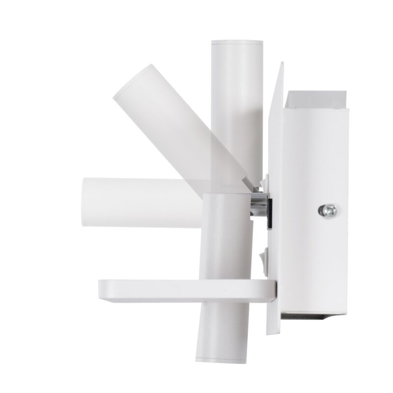 GloboStar® PALADIN 61354 Μοντέρνο Φωτιστικό Τοίχου – Απλίκα Ξενοδοχείου Bed Side LED 6W 720lm 36° AC 220-240V – Reading Light & Κρυφός Φωτισμός – Φορτιστές USB 3A & Wireless 20W – Μ30 x Π11 x Υ12cm – Φυσικό Λευκό 4500K – Λευκό – Δεξί