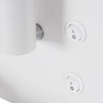 GloboStar® PALADIN 61354 Μοντέρνο Φωτιστικό Τοίχου – Απλίκα Ξενοδοχείου Bed Side LED 6W 720lm 36° AC 220-240V – Reading Light & Κρυφός Φωτισμός – Φορτιστές USB 3A & Wireless 20W – Μ30 x Π11 x Υ12cm – Φυσικό Λευκό 4500K – Λευκό – Δεξί