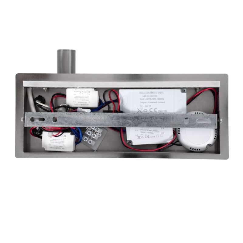 GloboStar® PALADIN 61355 Μοντέρνο Φωτιστικό Τοίχου – Απλίκα Ξενοδοχείου Bed Side LED 6W 720lm 36° AC 220-240V – Reading Light & Κρυφός Φωτισμός – Φορτιστές USB 3A & Wireless 20W – Μ30 x Π11 x Υ12cm – Φυσικό Λευκό 4500K – Νίκελ Βούρτσας – Αριστερό