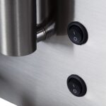 GloboStar® PALADIN 61356 Μοντέρνο Φωτιστικό Τοίχου – Απλίκα Ξενοδοχείου Bed Side LED 6W 720lm 36° AC 220-240V – Reading Light & Κρυφός Φωτισμός – Φορτιστές USB 3A & Wireless 20W – Μ30 x Π11 x Υ12cm – Φυσικό Λευκό 4500K – Νίκελ Βούρτσας – Δεξί