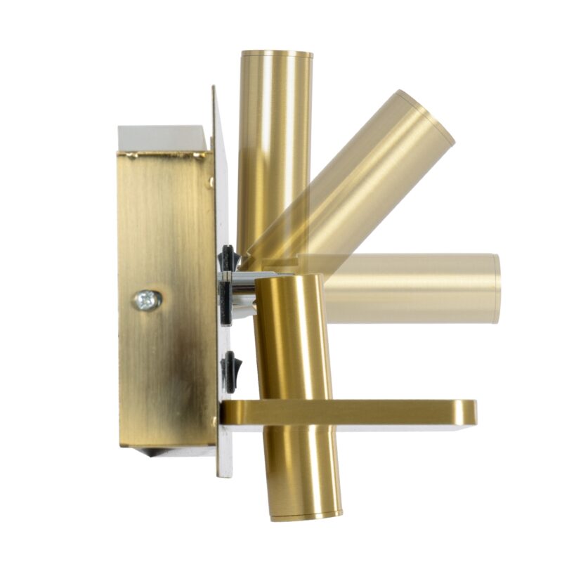 GloboStar® PALADIN 61357 Μοντέρνο Φωτιστικό Τοίχου – Απλίκα Ξενοδοχείου Bed Side LED 6W 720lm 36° AC 220-240V – Reading Light & Κρυφός Φωτισμός – Φορτιστές USB 3A & Wireless 20W – Μ30 x Π11 x Υ12cm – Φυσικό Λευκό 4500K – Χρυσό Βούρτσας – Αριστερό