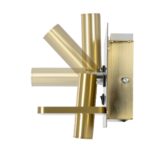 GloboStar® PALADIN 61358 Μοντέρνο Φωτιστικό Τοίχου – Απλίκα Ξενοδοχείου Bed Side LED 6W 720lm 36° AC 220-240V – Reading Light & Κρυφός Φωτισμός – Φορτιστές USB 3A & Wireless 20W – Μ30 x Π11 x Υ12cm – Φυσικό Λευκό 4500K – Χρυσό Βούρτσας – Δεξί