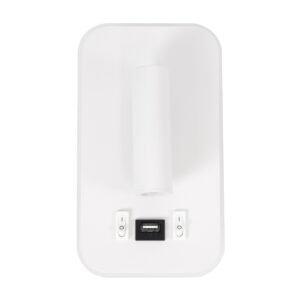 GloboStar® LADY-O 61364 Μοντέρνο Φωτιστικό Τοίχου – Απλίκα Ξενοδοχείου Bed Side LED 10W 1000lm 36° & 360° AC 220-240V – Reading Light & 360° Κρυφός Φωτισμός – Φορτιστής USB 3A – Μ10.5 x Π10 x Υ18.5cm – Φυσικό Λευκό 4500K – Λευκό