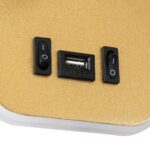 GloboStar® LADY-O 61366 Μοντέρνο Φωτιστικό Τοίχου – Απλίκα Ξενοδοχείου Bed Side LED 10W 1000lm 36° & 360° AC 220-240V – Reading Light & 360° Κρυφός Φωτισμός – Φορτιστής USB 3A – Μ10.5 x Π10 x Υ18.5cm – Φυσικό Λευκό 4500K – Χρυσό Βούρτσας