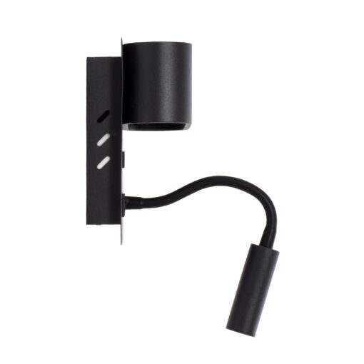GloboStar® IBIS 61367 Μοντέρνο Φωτιστικό Τοίχου – Απλίκα Ξενοδοχείου Bed Side LED 10W 1100lm 36° & 360° AC 220-240V – Reading Light & Up/Down Light – Φορτιστής USB 3A – Μ10 x Π6.1 x Υ18cm – Φυσικό Λευκό 4500K – Μαύρο