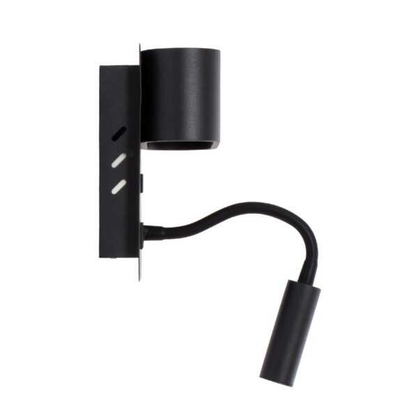GloboStar® IBIS 61367 Μοντέρνο Φωτιστικό Τοίχου – Απλίκα Ξενοδοχείου Bed Side LED 10W 1100lm 36° & 360° AC 220-240V – Reading Light & Up/Down Light – Φορτιστής USB 3A – Μ10 x Π6.1 x Υ18cm – Φυσικό Λευκό 4500K – Μαύρο