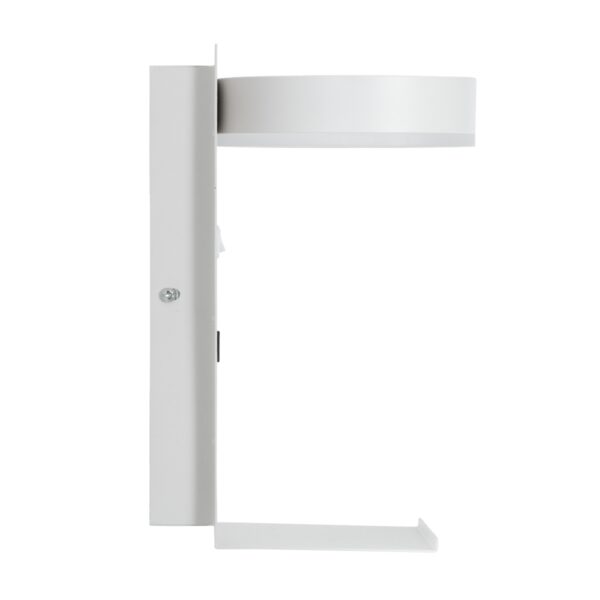 GloboStar® CROWN 61371 Μοντέρνο Φωτιστικό Τοίχου – Απλίκα Ξενοδοχείου Bed Side LED 5W 550lm 120° AC 220-240V – Reading Light – Φορτιστής USB 3A – Μ15 x Π15 x Υ23cm – Φυσικό Λευκό 4500K – Λευκό