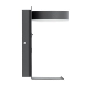 GloboStar® CROWN 61372 Μοντέρνο Φωτιστικό Τοίχου – Απλίκα Ξενοδοχείου Bed Side LED 5W 550lm 120° AC 220-240V – Reading Light – Φορτιστής USB 3A – Μ15 x Π15 x Υ23cm – Φυσικό Λευκό 4500K – Γκρι Ανθρακί