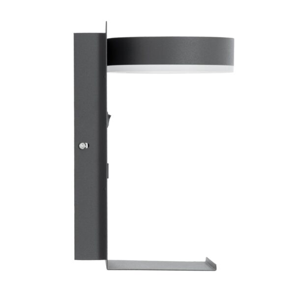 GloboStar® CROWN 61372 Μοντέρνο Φωτιστικό Τοίχου – Απλίκα Ξενοδοχείου Bed Side LED 5W 550lm 120° AC 220-240V – Reading Light – Φορτιστής USB 3A – Μ15 x Π15 x Υ23cm – Φυσικό Λευκό 4500K – Γκρι Ανθρακί