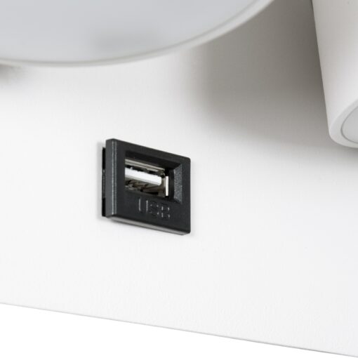 GloboStar® REGENCY 61377 Μοντέρνο Φωτιστικό Τοίχου – Απλίκα Ξενοδοχείου Bed Side LED 16W 1840lm 120° AC 220-240V – Reading Up/Down Light – Φορτιστής USB 3A – Μ16.5 x Π12 x Υ10cm – Φυσικό Λευκό 4500K – Λευκό