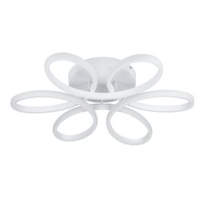 GloboStar® MARGARET 61401 Φωτιστικό Οροφής Design LED CCT 54W 6210lm 360° AC 220-240V – Εναλλαγή Φωτισμού μέσω Τηλεχειριστηρίου All In One Ψυχρό 6000k+Φυσικό 4500k+Θερμό 2700k Dimmable Φ57 x Υ12cm – Λευκό – 3 Years Warranty