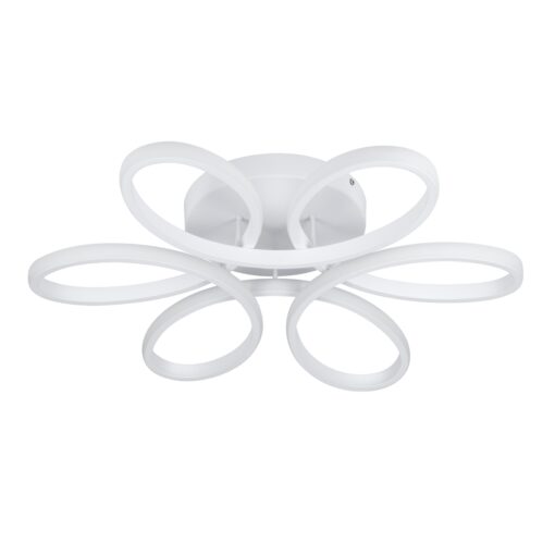GloboStar® MARGARET 61401 Φωτιστικό Οροφής Design LED CCT 54W 6210lm 360° AC 220-240V – Εναλλαγή Φωτισμού μέσω Τηλεχειριστηρίου All In One Ψυχρό 6000k+Φυσικό 4500k+Θερμό 2700k Dimmable Φ57 x Υ12cm – Λευκό – 3 Years Warranty