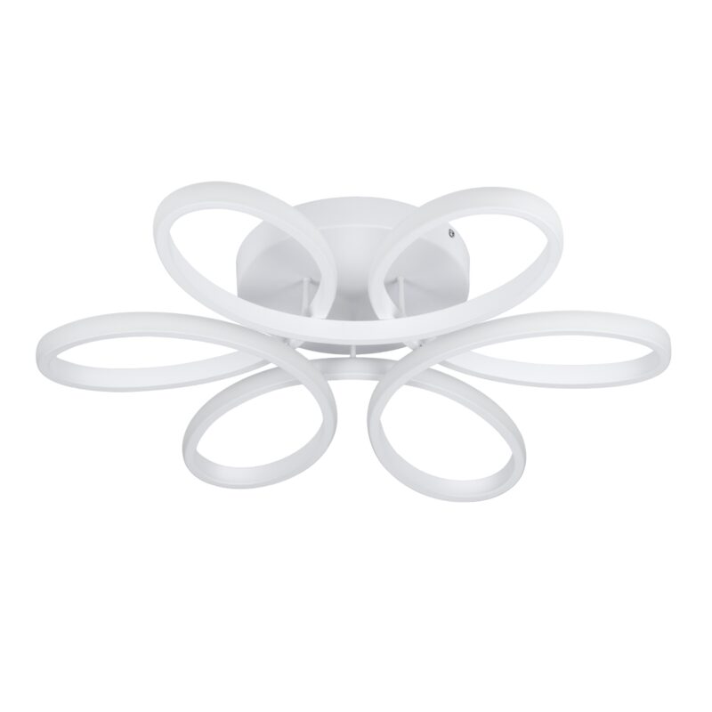 GloboStar® MARGARET 61401 Φωτιστικό Οροφής Design LED CCT 54W 6210lm 360° AC 220-240V – Εναλλαγή Φωτισμού μέσω Τηλεχειριστηρίου All In One Ψυχρό 6000k+Φυσικό 4500k+Θερμό 2700k Dimmable Φ57 x Υ12cm – Λευκό – 3 Years Warranty