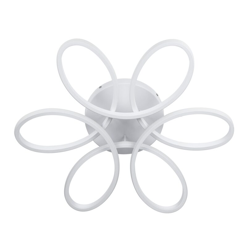 GloboStar® MARGARET 61401 Φωτιστικό Οροφής Design LED CCT 54W 6210lm 360° AC 220-240V – Εναλλαγή Φωτισμού μέσω Τηλεχειριστηρίου All In One Ψυχρό 6000k+Φυσικό 4500k+Θερμό 2700k Dimmable Φ57 x Υ12cm – Λευκό – 3 Years Warranty