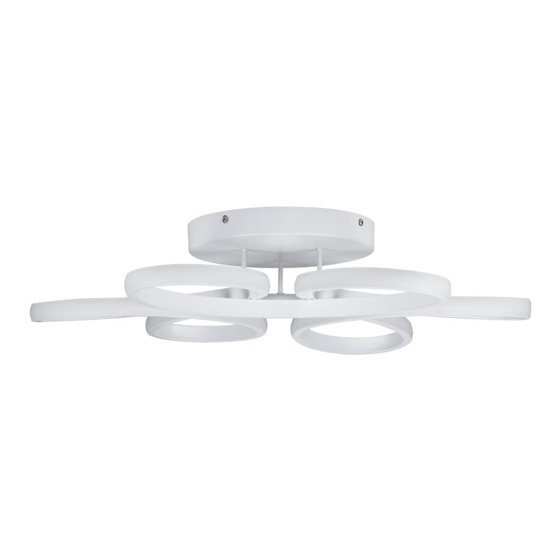 GloboStar® MARGARET 61401 Φωτιστικό Οροφής Design LED CCT 54W 6210lm 360° AC 220-240V – Εναλλαγή Φωτισμού μέσω Τηλεχειριστηρίου All In One Ψυχρό 6000k+Φυσικό 4500k+Θερμό 2700k Dimmable Φ57 x Υ12cm – Λευκό – 3 Years Warranty